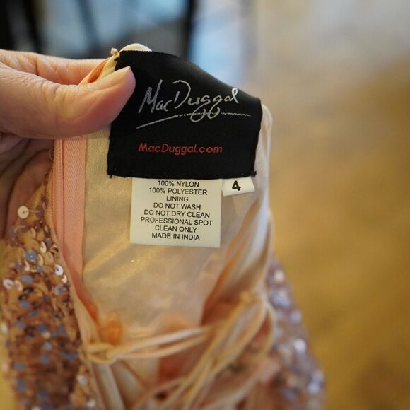 MAC DUGGAL Floral Sequin Cocktail Dress Style 5250 Size 4 - Picture 9 of 11